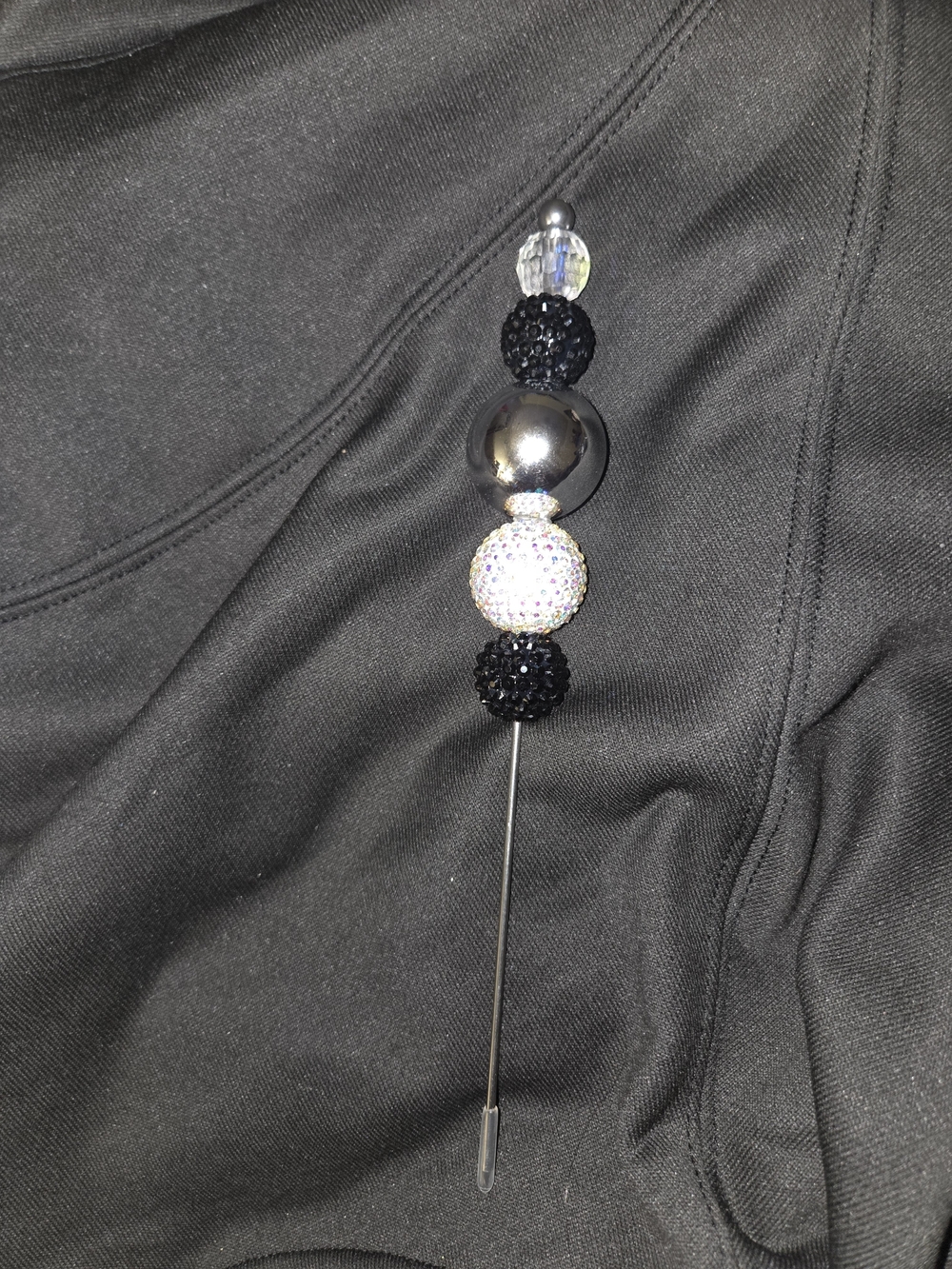 Crystal and Hematite Hat Pin - Custom Made